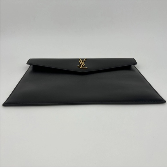 Black YSL large uptown pouch clutch bag - Picture 4 of 8